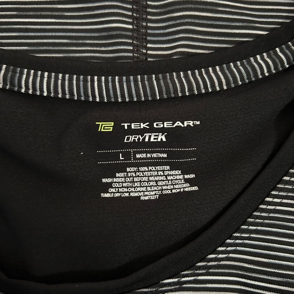 New Tek Gear Women’s BaseLayer Tee Shirt Large - Black Spacedye - Picture 4 of 4